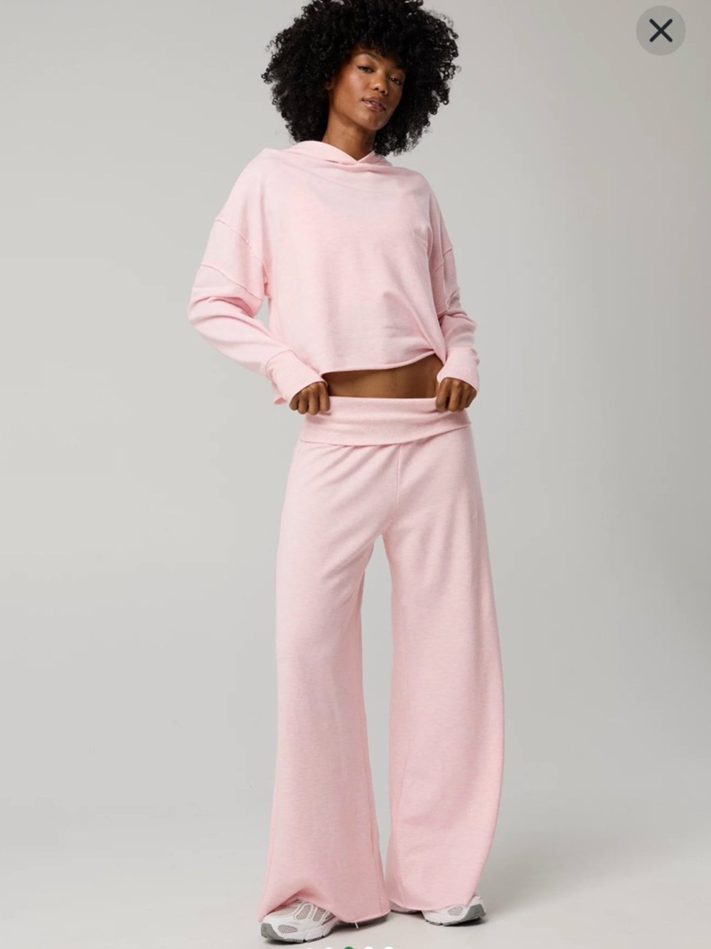 Women's Soft Knit Hooded Lounge Set - Light Pink